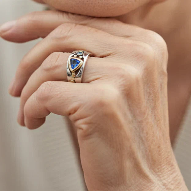 Blå vintage ring