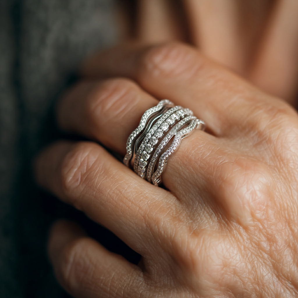 Vintage ring med zirkoner i lag