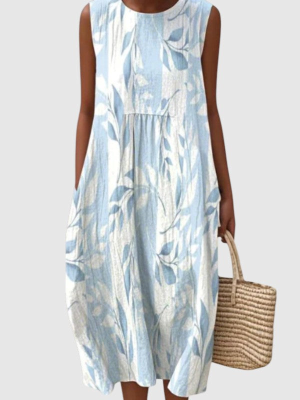 Joy - Klassisk Midikjole med Blomsterprint