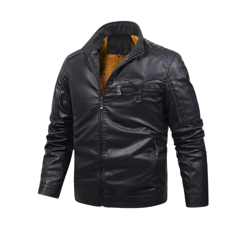 Retro Fleece Fodret Læderjakke