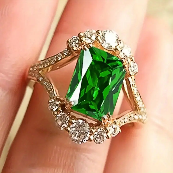 Elegant ring med smaragd