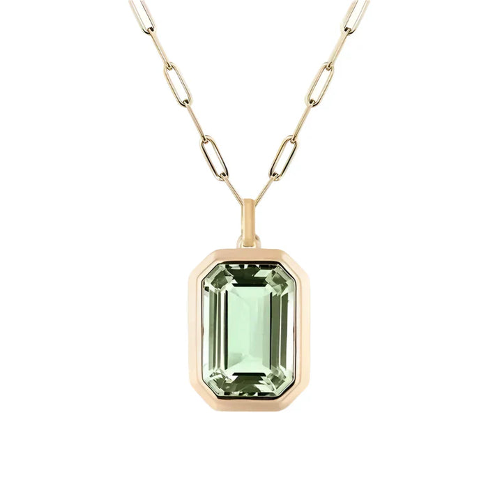 Sofia-halskæde med grøn diamant