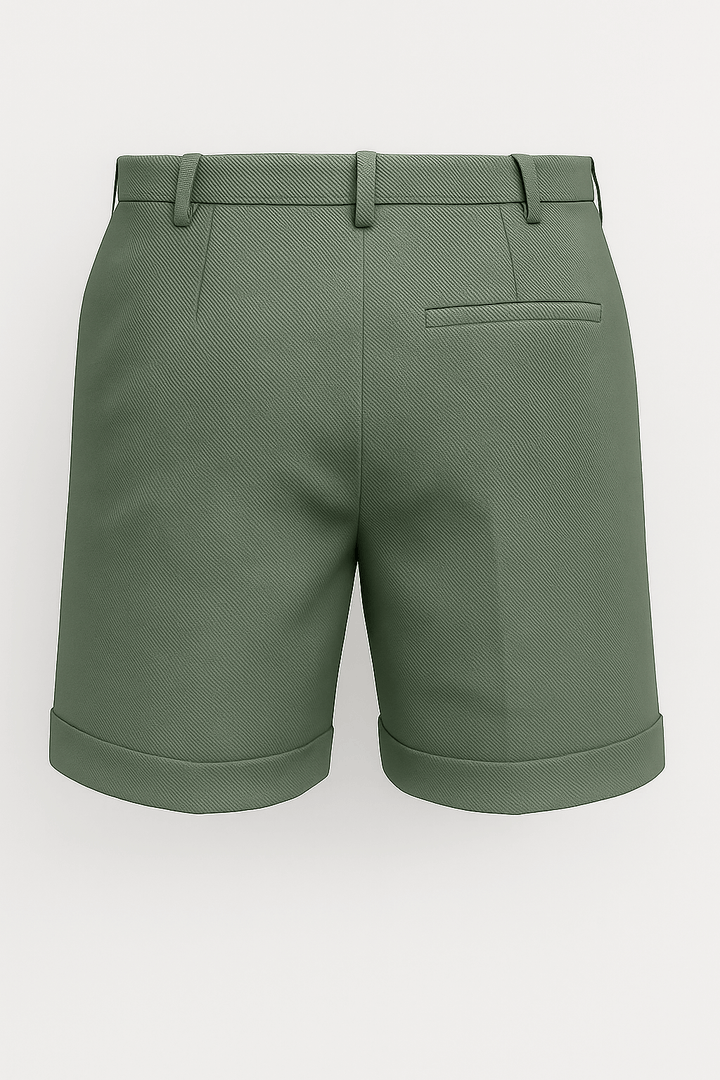 Herreshorts med læg og lommer – grøn og alsidige