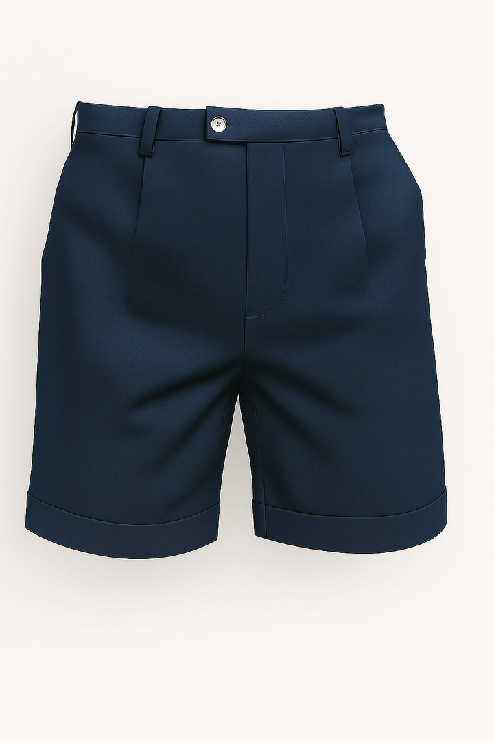 Herreshorts med læg og lommer – Marineblå og alsidige