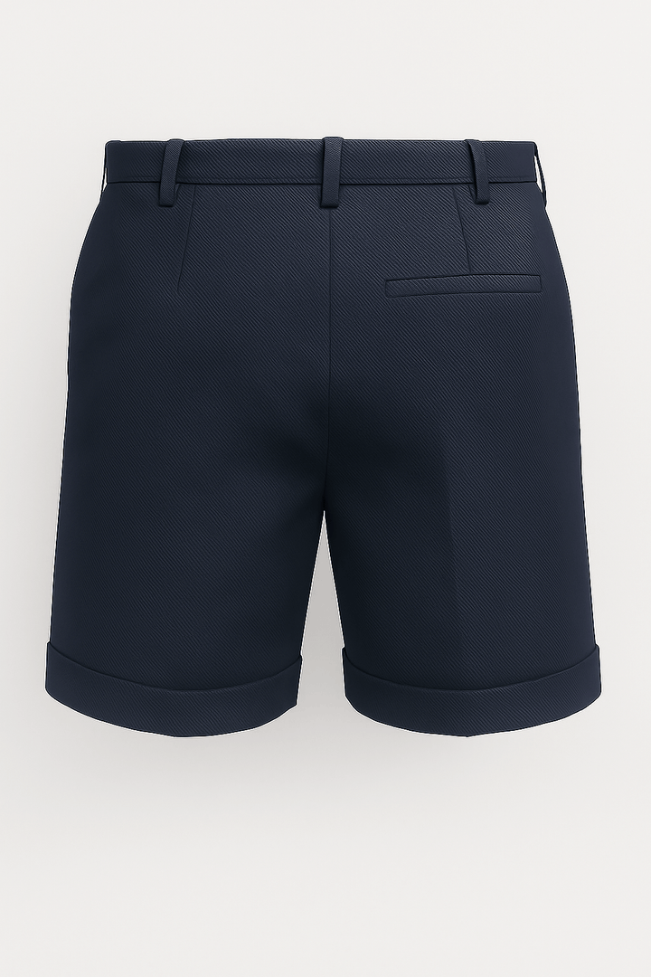 Herreshorts med læg og lommer – Marineblå og alsidige
