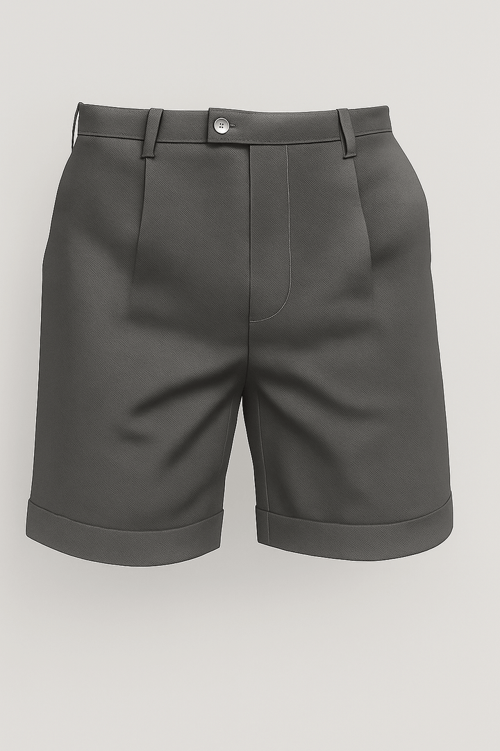 Herreshorts med læg og lommer – skifergrå og alsidige