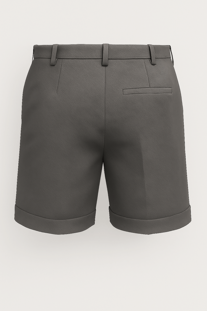 Herreshorts med læg og lommer – skifergrå og alsidige