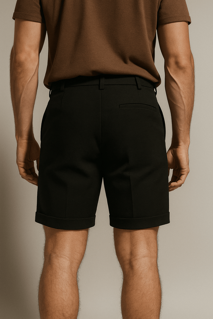 Herreshorts med læg og lommer – sort og alsidige