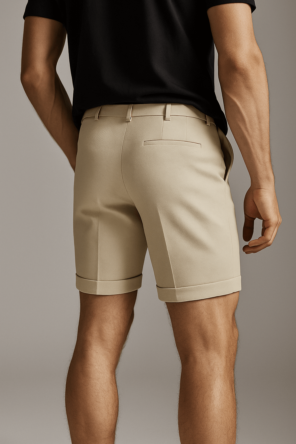 Herreshorts med læg og lommer – offwhite og alsidige