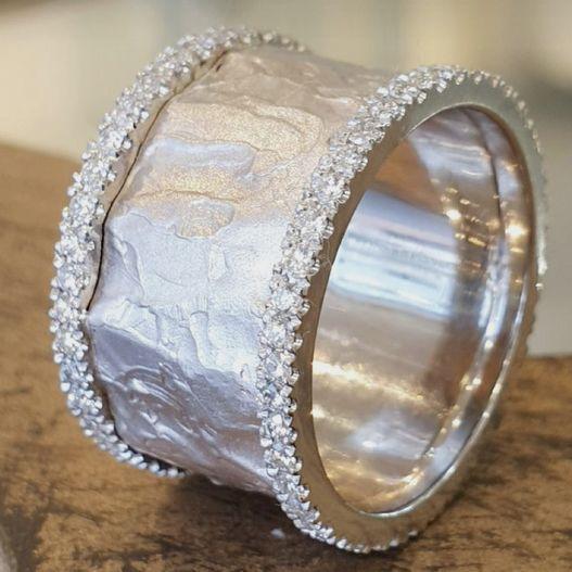 Vintage ring med sølv cubic zirconia