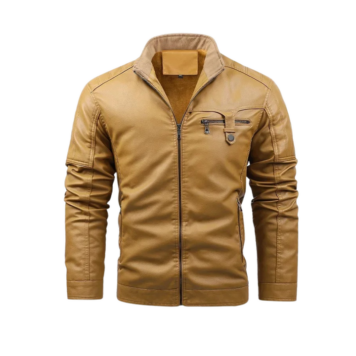 Retro Fleece Fodret Læderjakke
