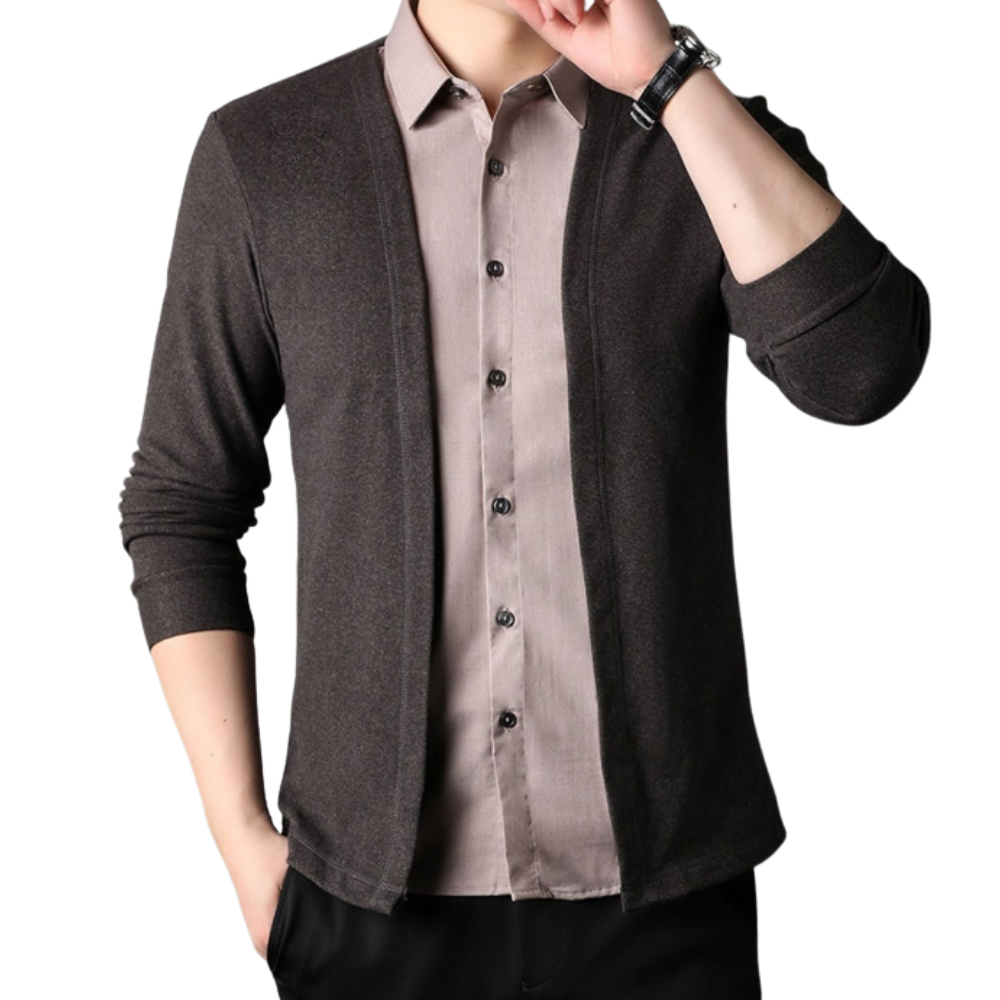 2-i-1 skjorte og cardigan