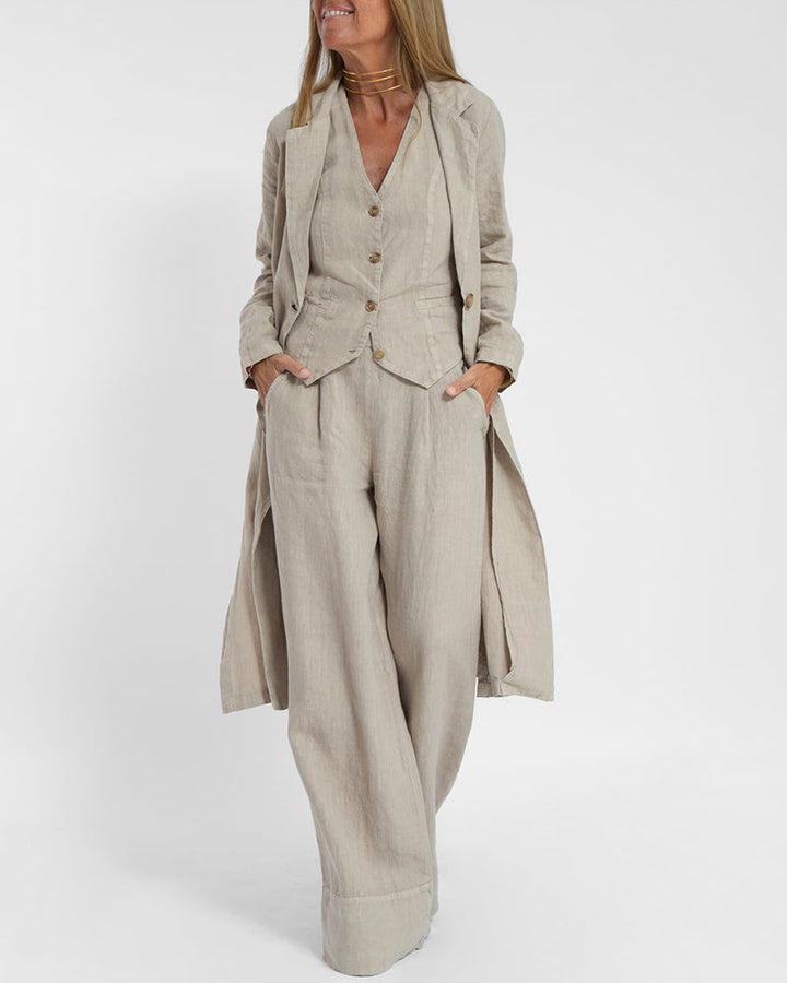 Stella | Dame Elegant 2-delt Linned Sæt