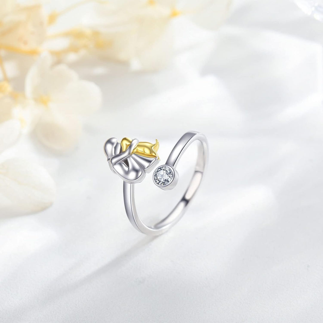 925 sterling sølvring med zircon – justerbar og håndlavet