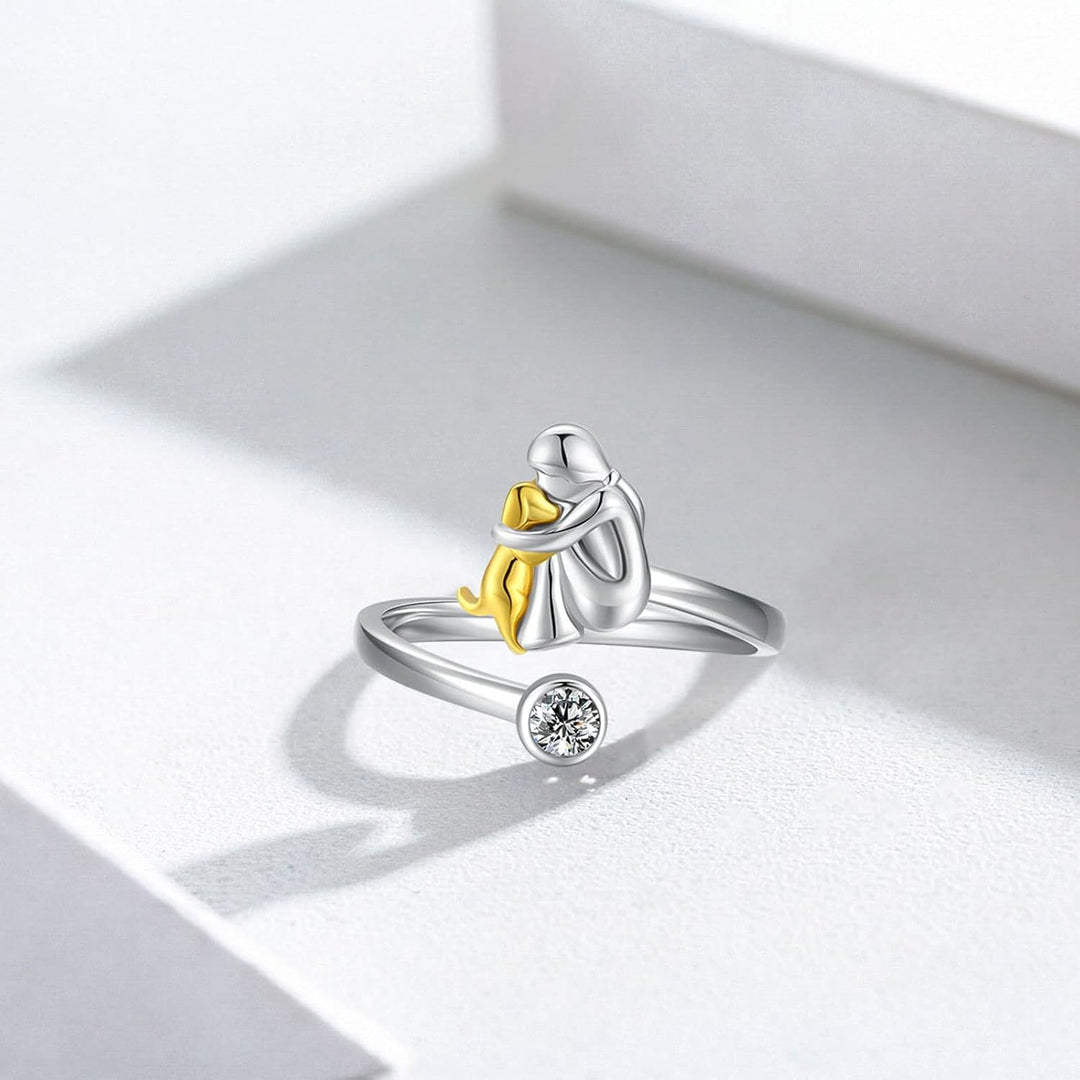 925 sterling sølvring med zircon – justerbar og håndlavet