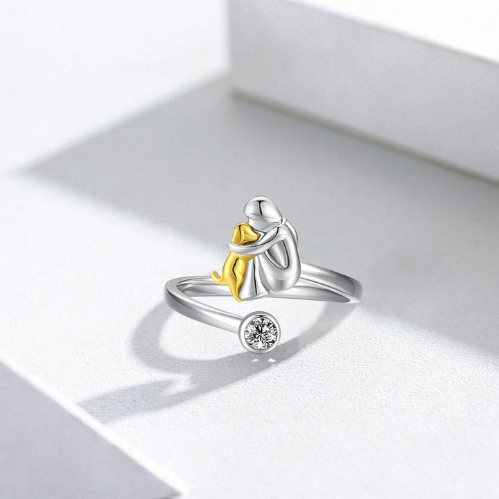925 sterling sølvring med zircon – justerbar og håndlavet
