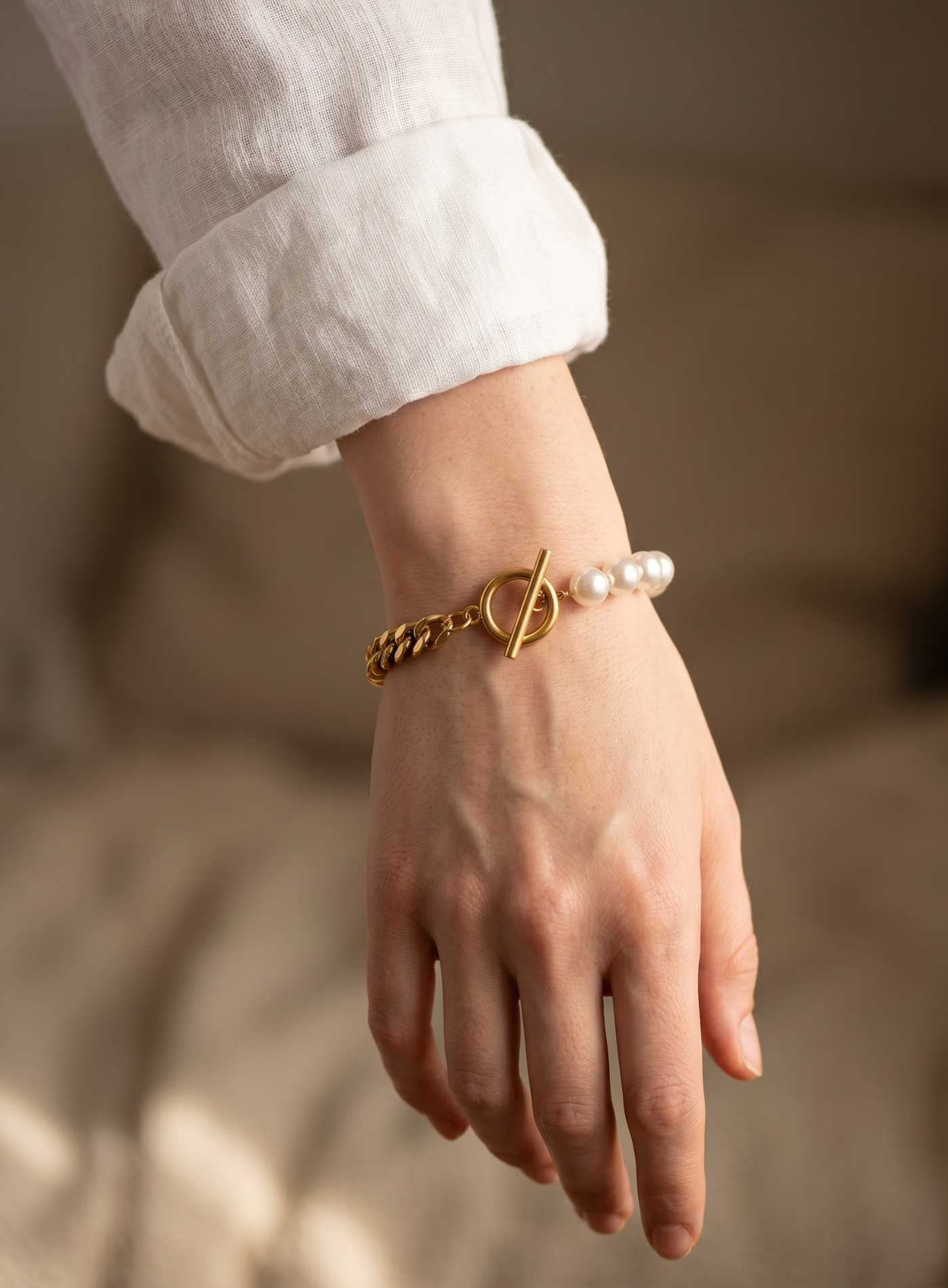 Elegant Kontrast Armbånd