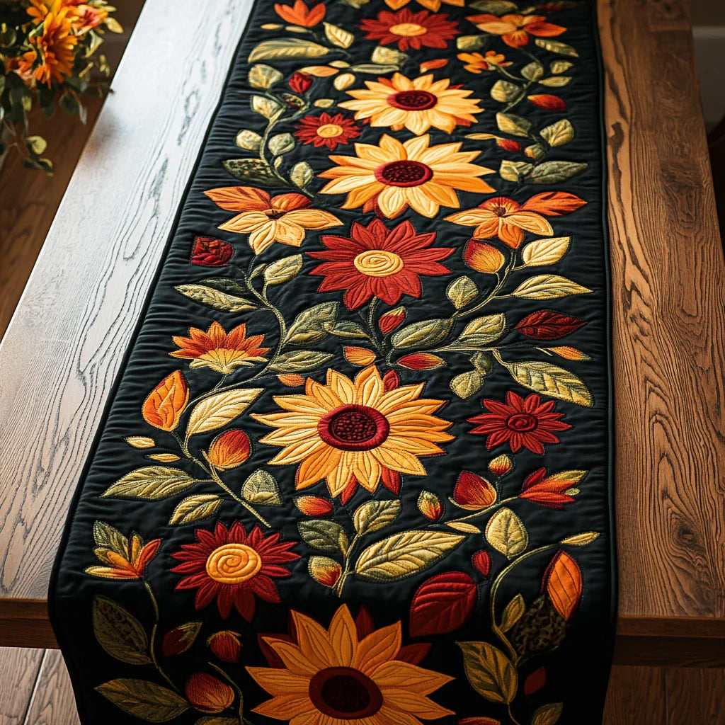 Quiltet bordløber - Efterårssolblomst