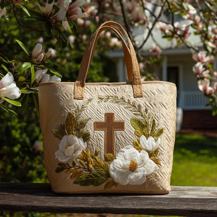 HÅNDLAVET TASKE - BLOMSTERKORS