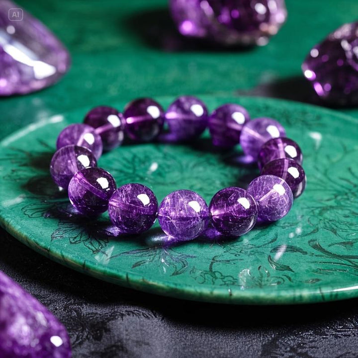 Pulsera Valeria iz Vijoličnih Biserov