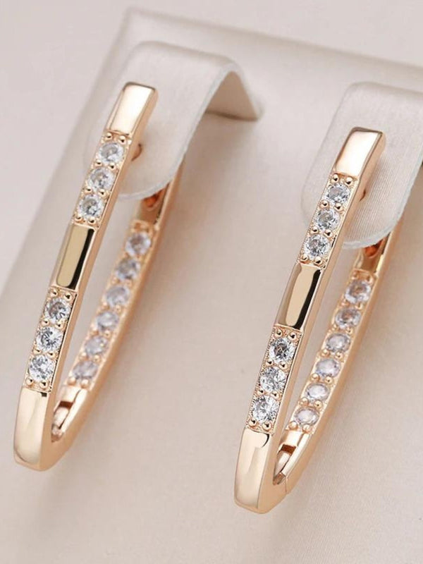 Elegante Øreringe med Zirkoner i Guld