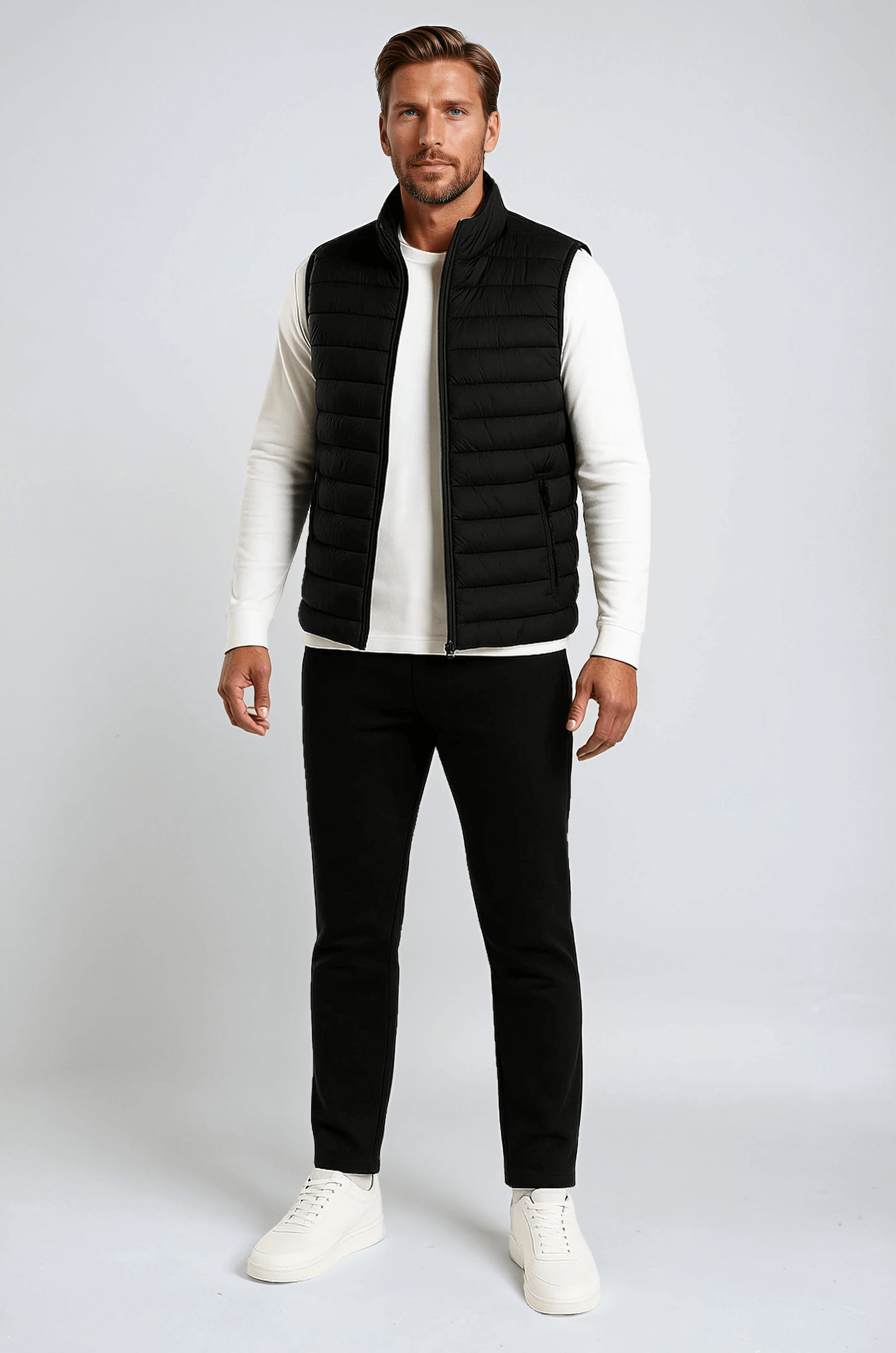 Premium Herre Sort Atlas Puffervest