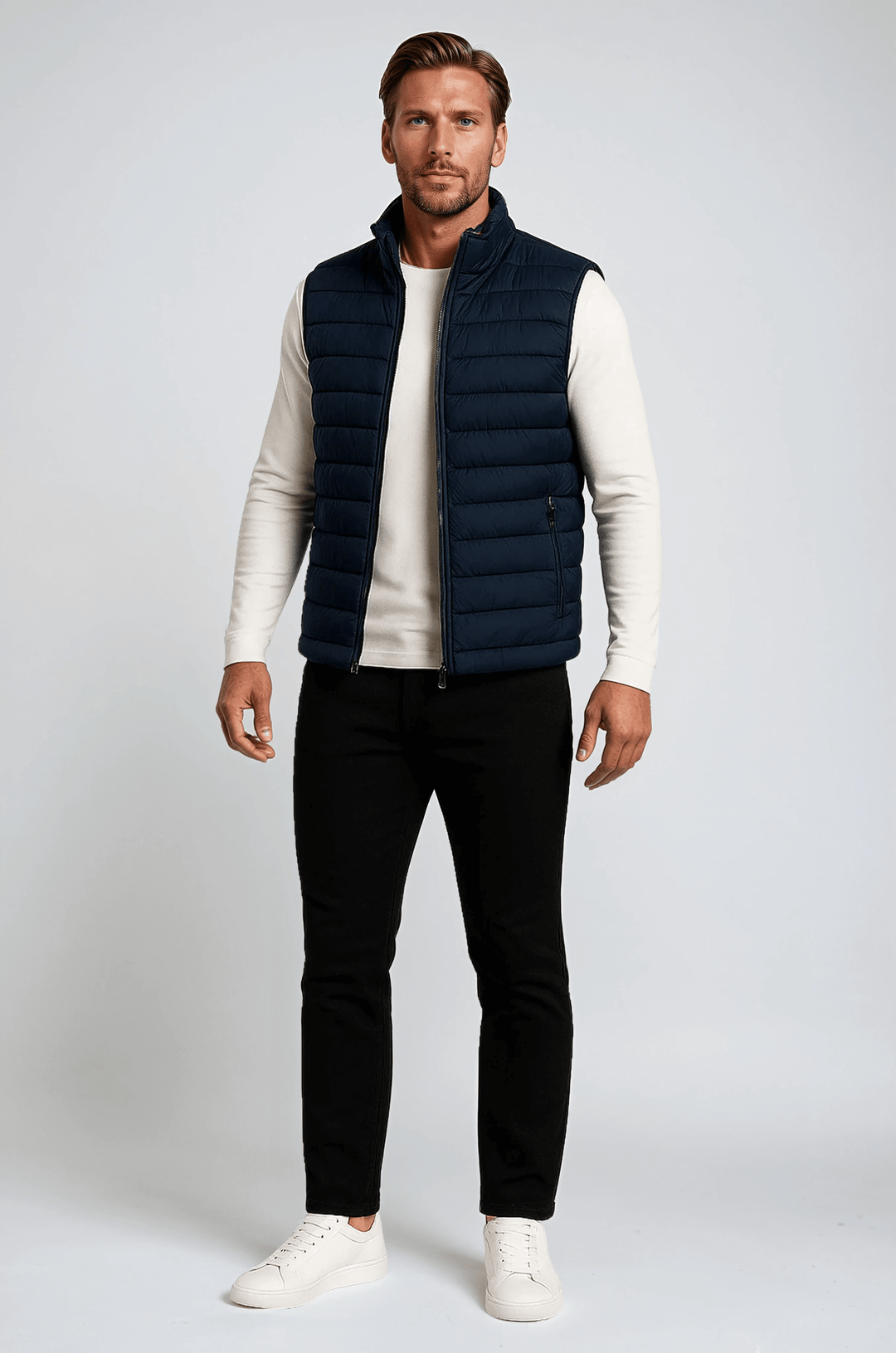 Premium Herre Marineblå Puffervest