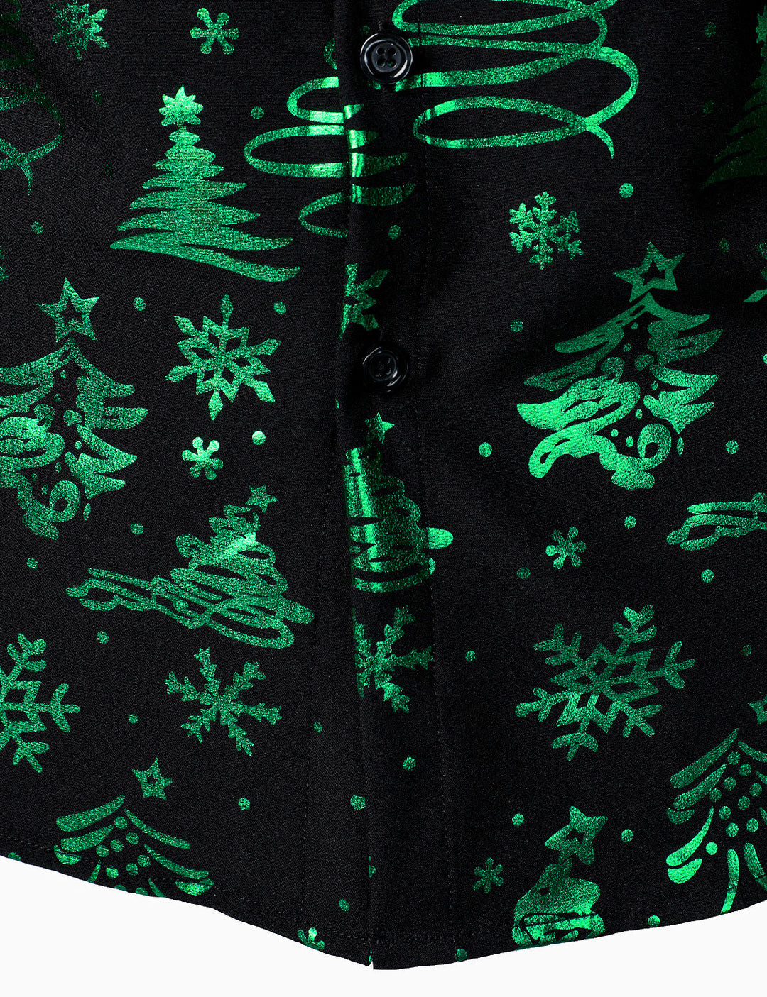 Herre Jul Print Regular Fit Grøn Langærmet Skjorte