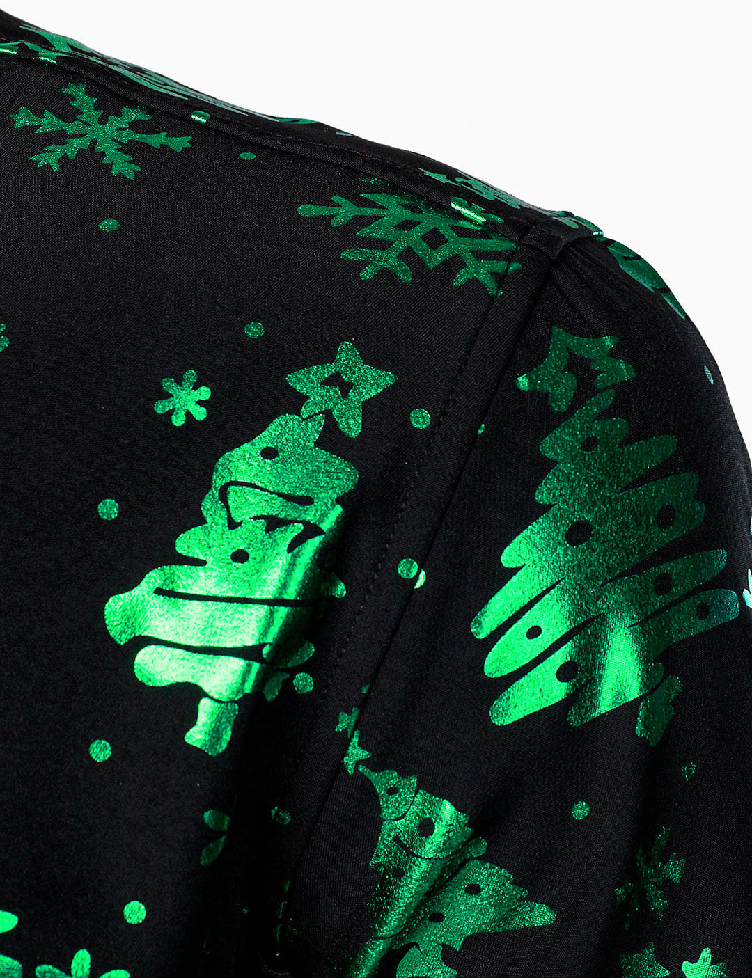 Herre Jul Print Regular Fit Grøn Langærmet Skjorte