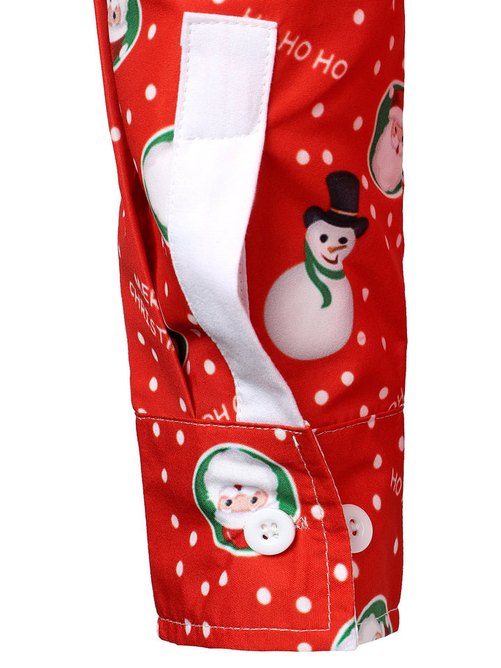 Herre Jule Snemand Santa Print Sjovt Outfit Jule Tematiseret Ferie Langærmet Skjorte