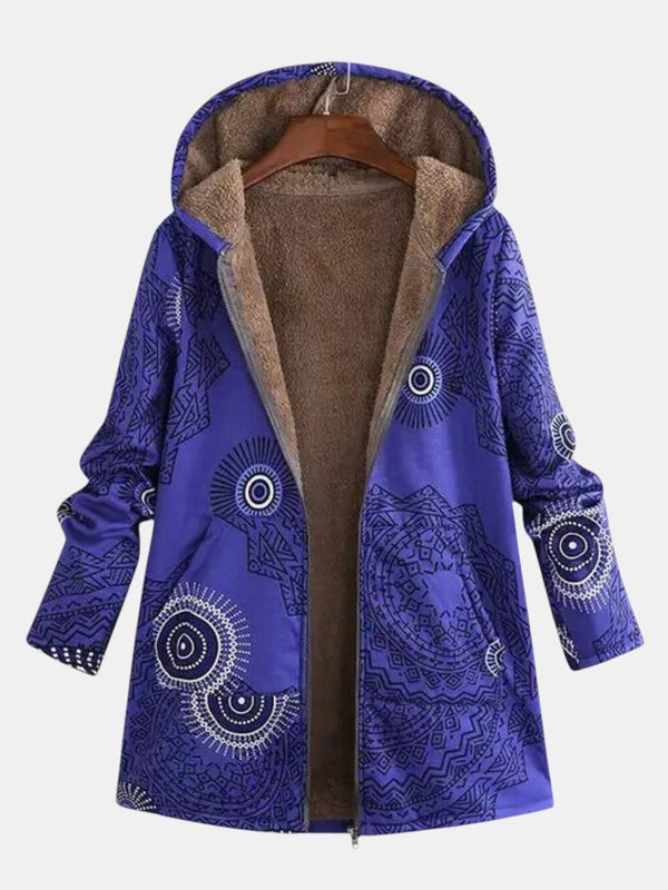 Luna | Midnatsblå Mandala Fleece Hoodie