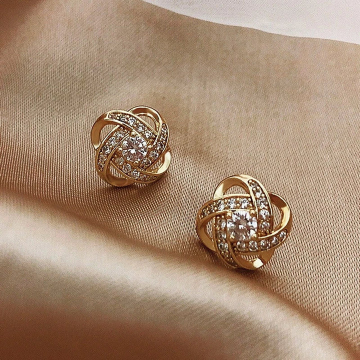 Øreringe med Zirconia-kugler i guld