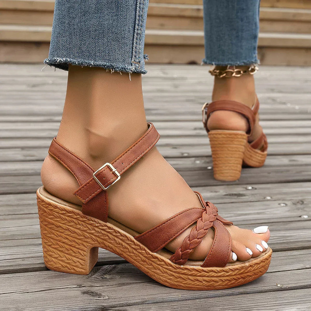 Gianna™ Klassiske Sandaler med Mellemhøj Hæl