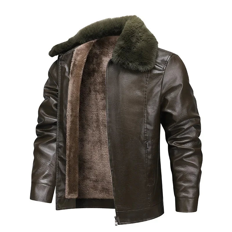 Tykkelse Fleece Læderjakke