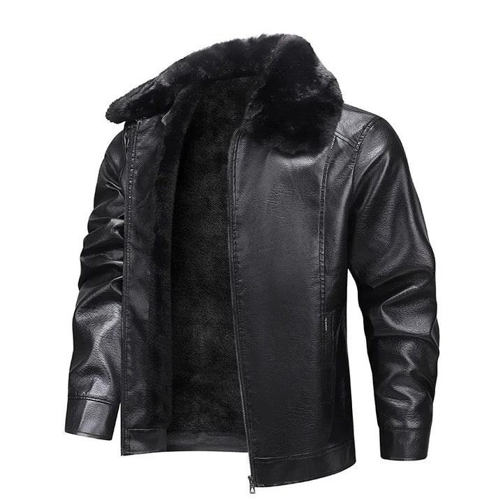 Tykkelse Fleece Læderjakke