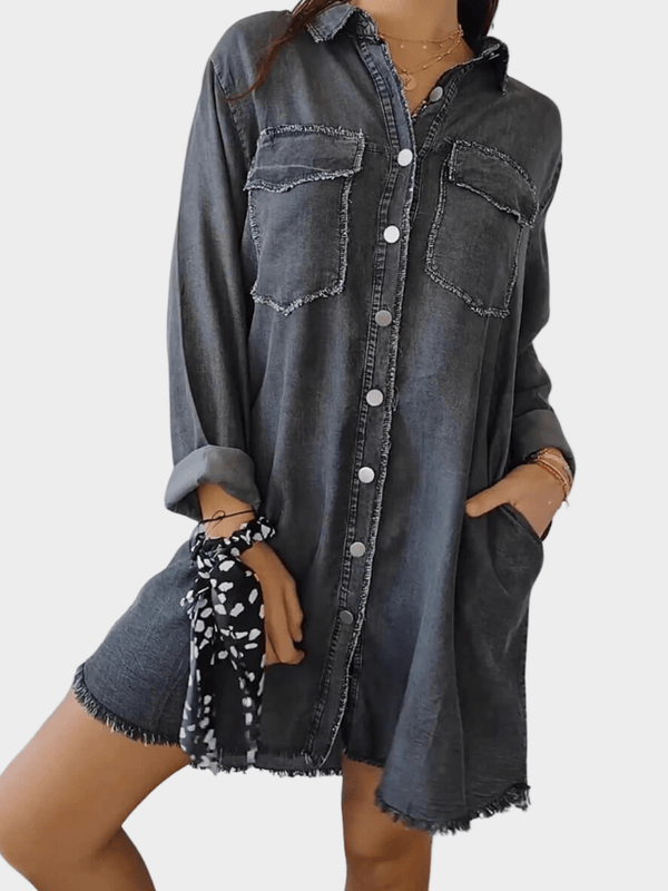 Sidsel | Denim skjortekjole