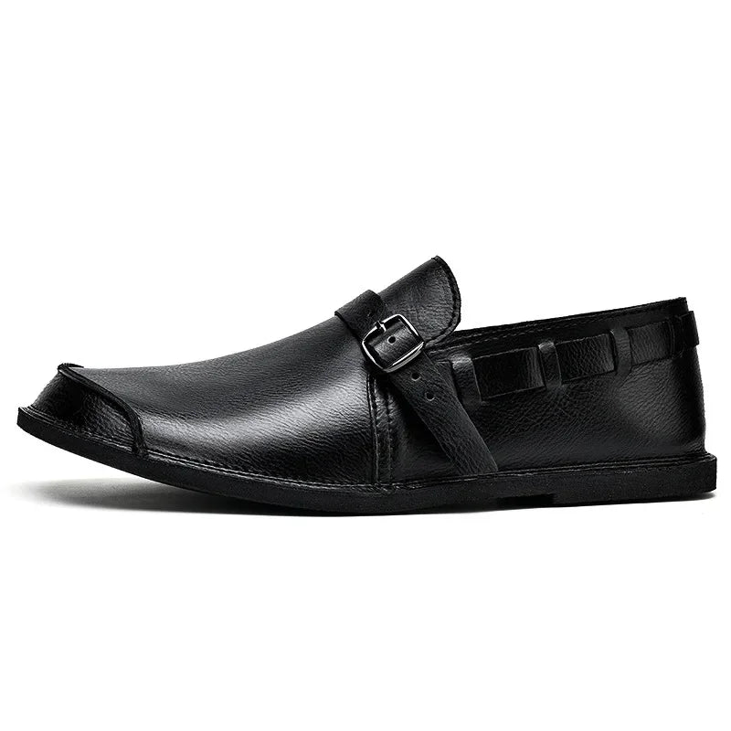 Spændte Læder Loafers