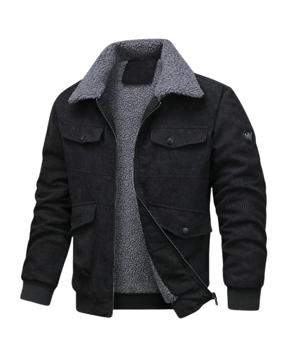 Elegant Corduroy Fleece Jakke