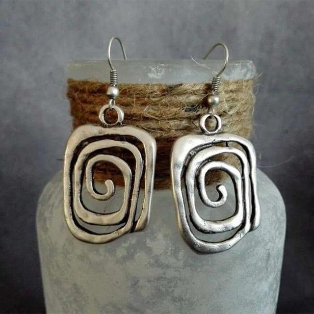 Boho Spiral Øreringe i Sølv