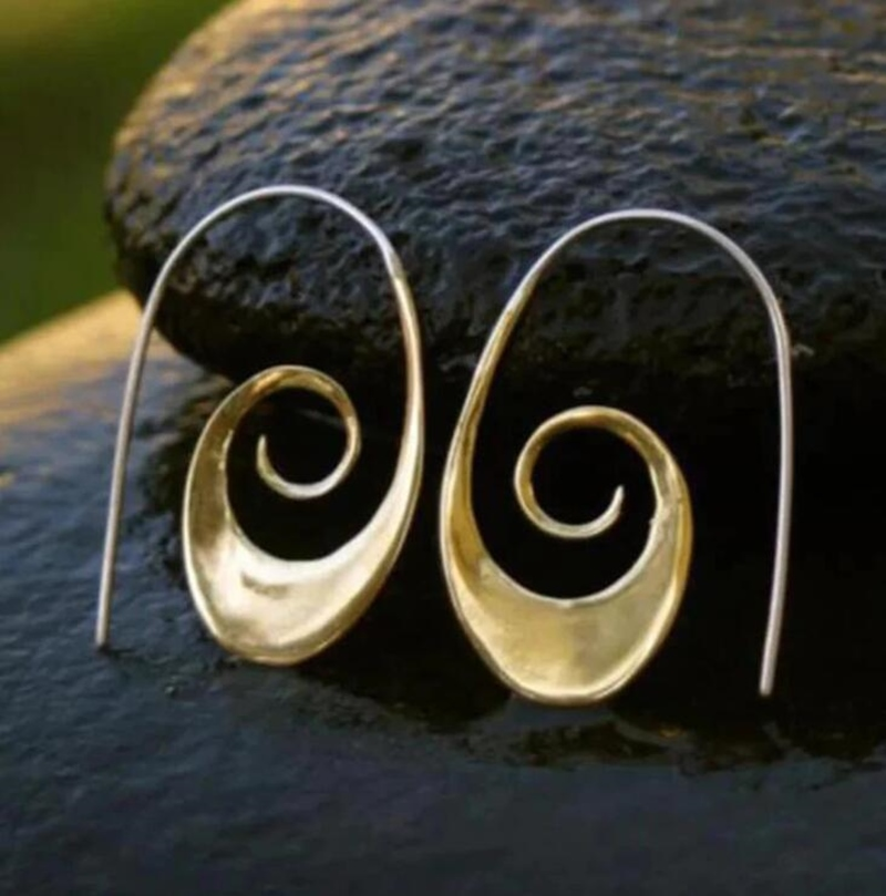 Boho spirale uhani v zlatu in srebru