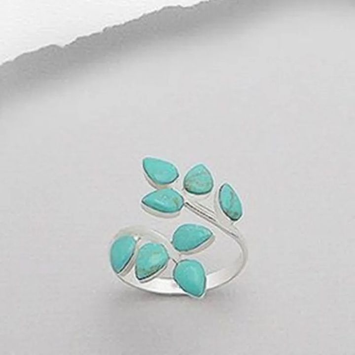 Vintage ring med turkisblad