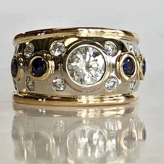 Vintage ring med indlagt guldcirkonia