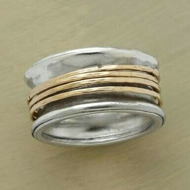 Golden Thread-ring i vintagesølv
