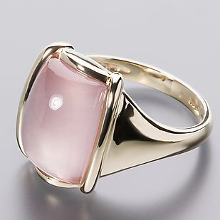 Vintage firkantet ring i rosaguld