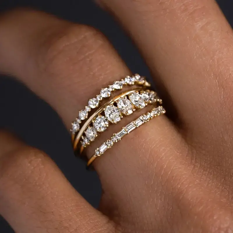Elegante vintage ringe med cubic zirkonia