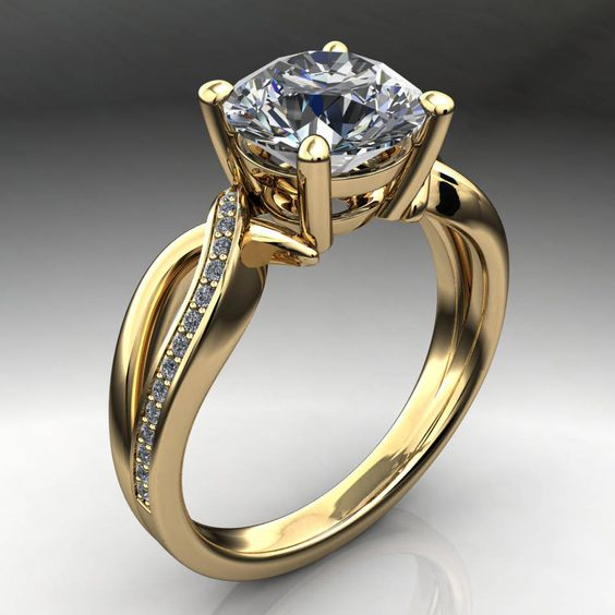 Vintage guldflettet ring med cubic zirconia