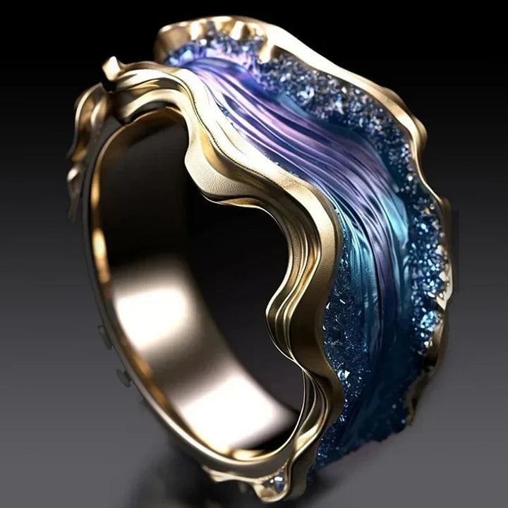 Anillo Vintage Océano Dorado