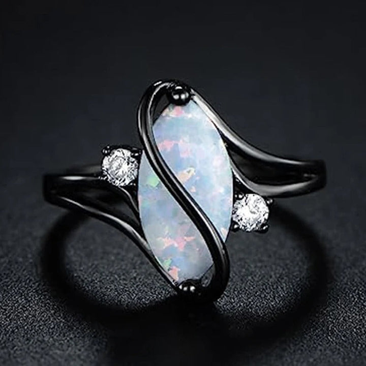 Vintage Sort Ring og Snoet Opal