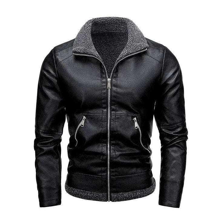 Elegant Fleece Læderjakke