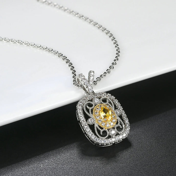Retro si i gule ædelsten og sølvkrystaller